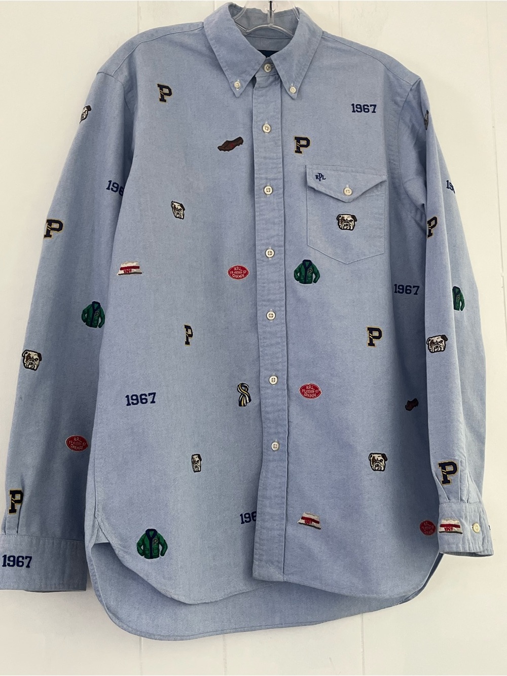 Polo Ralph Lauren Classic Fit Embroidered Shirt Oxford Button- Down Size Medium